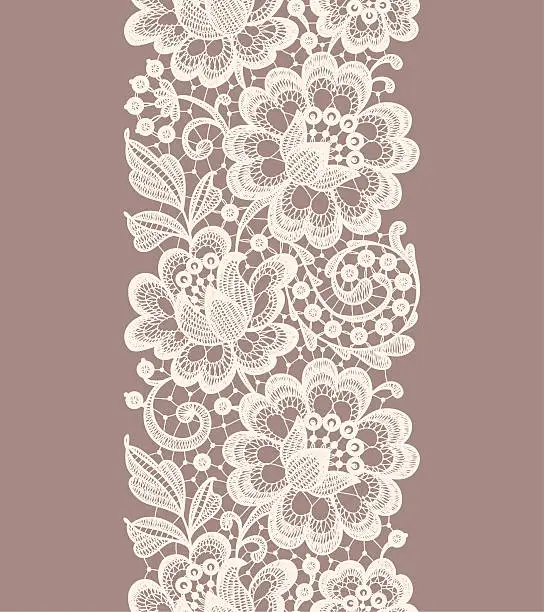 Vector illustration of Lace Seamless Pattern. Ribbon.