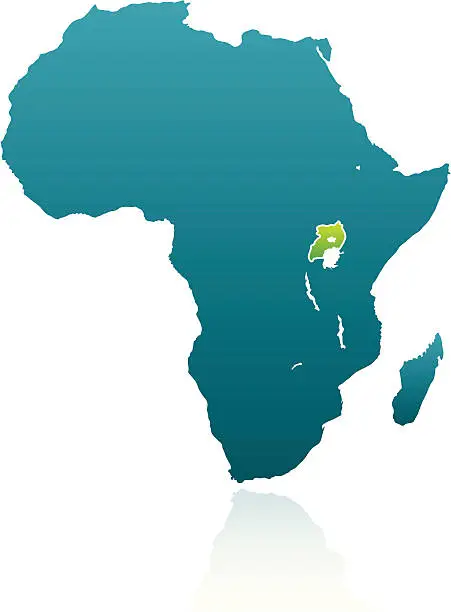 Vector illustration of African Countries: Uganda