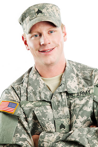 istock American Soldier Series: Young Sergeant against White Background 165918878