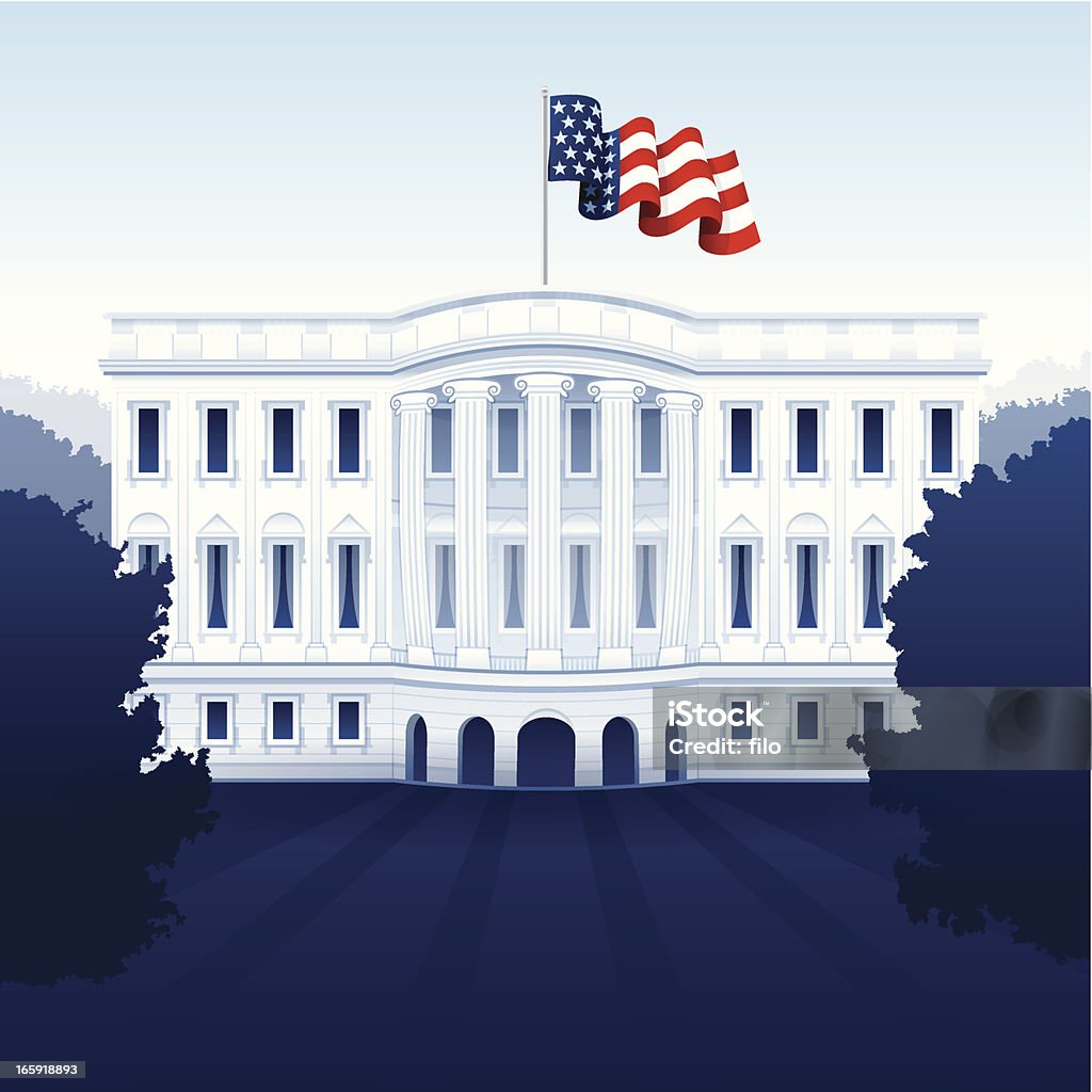 La casa blanca - arte vectorial de La Casa Blanca libre de derechos