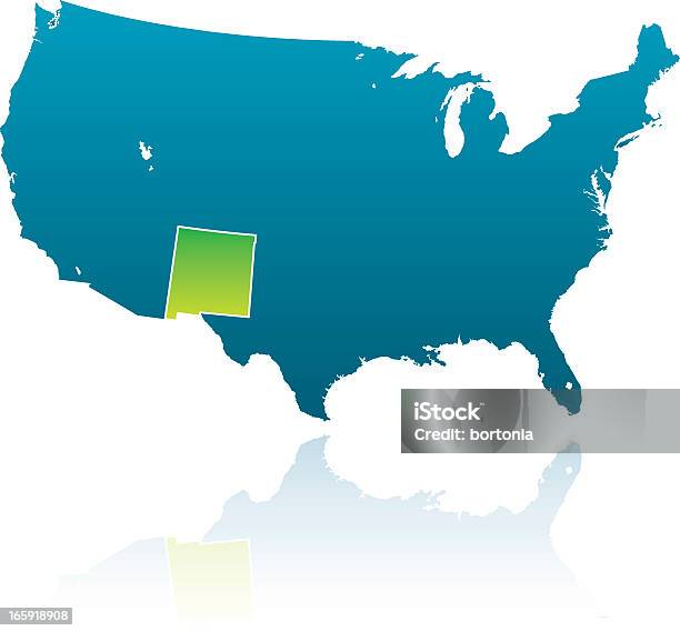 United States Maps New Mexico Stock Illustration - Download Image Now - Blue, Cut Out, Green Color