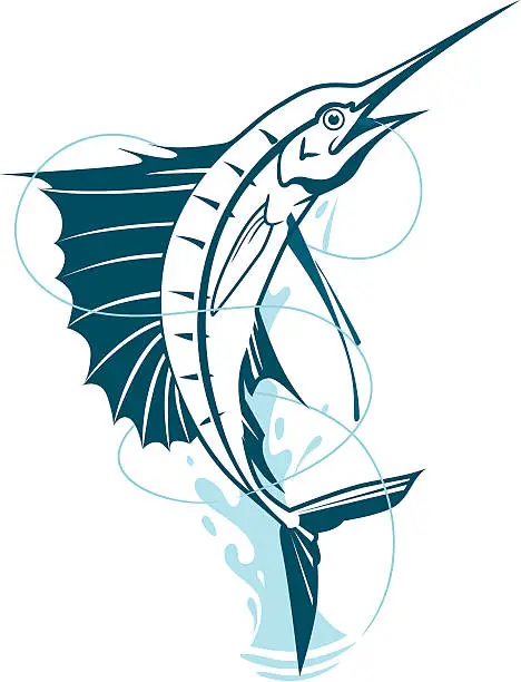 Vector illustration of sailfish