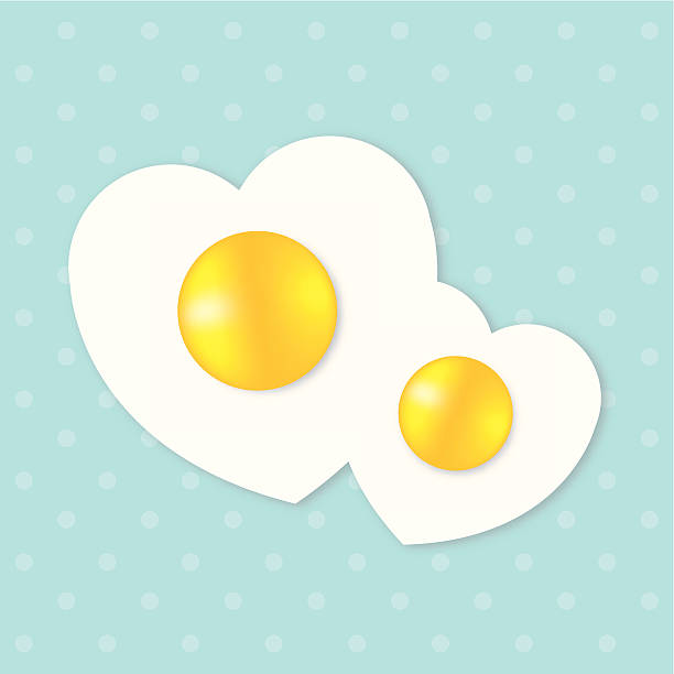 ilustraciones, imágenes clip art, dibujos animados e iconos de stock de corazón en forma de huevo frito - eggs breakfast heart shape fried egg