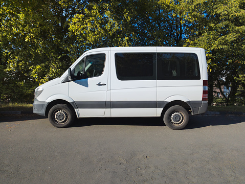 Schieder-Schwalenberg, North Rhine-Westphalia, Germany, May 8, 2022: Classic car show. Volkswagen Transporter T1 side view