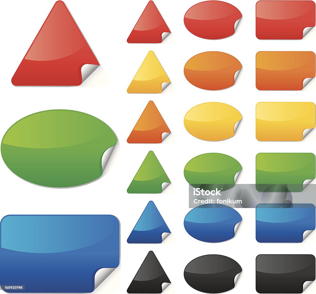Colorful Stickers Set Stock Illustration - Download Image Now - Shape ...