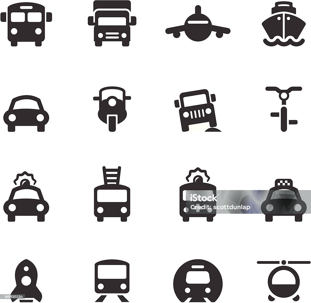 Icone di trasporto/Serie Mono - arte vettoriale royalty-free di Autopompa