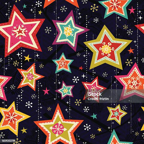 Retrò Seamless Pattern Di Stelle - Immagini vettoriali stock e altre immagini di A forma di stella - A forma di stella, A spina di pesce, Bling bling