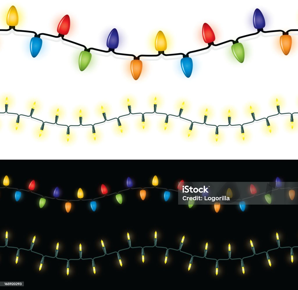 Bezszwowe party lights - Grafika wektorowa royalty-free (Oświetlenie bożonarodzeniowe)