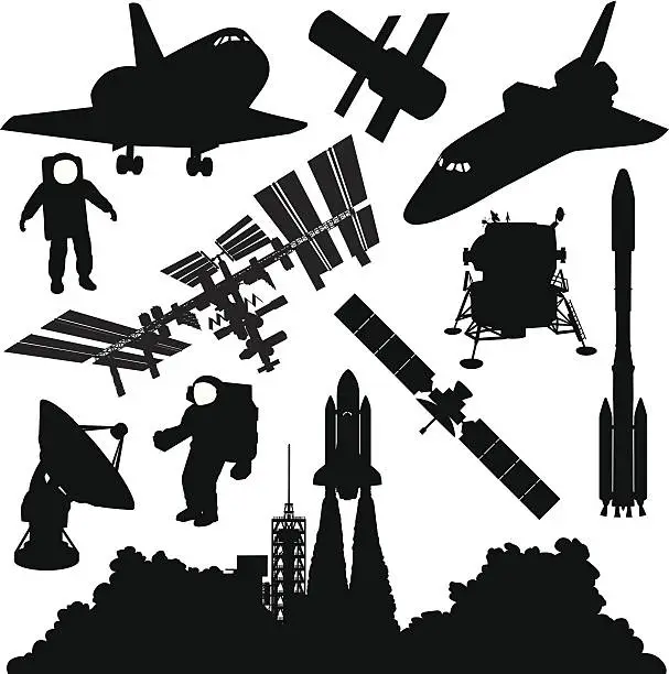 Vector illustration of Space Silhouettes