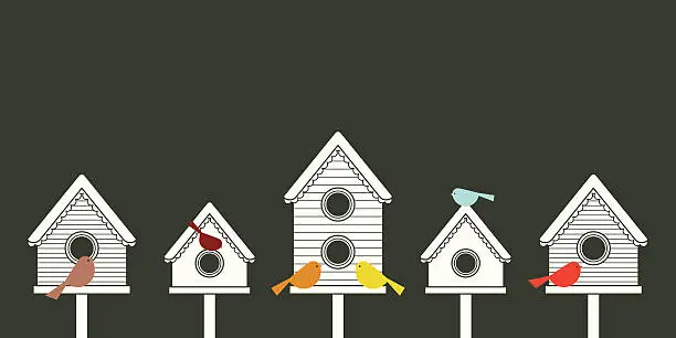 Vector illustration of Modern Birdhouses
