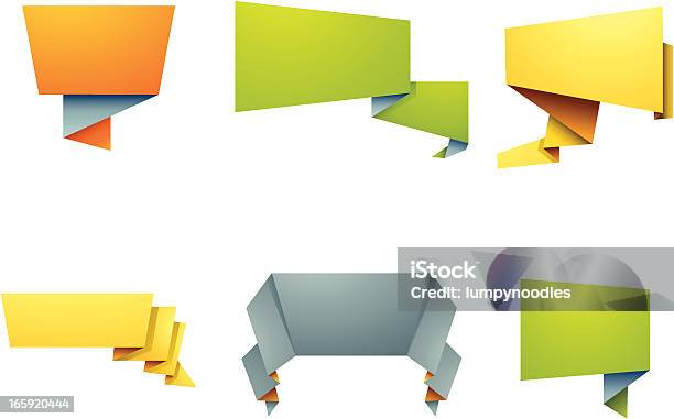 Banners De Papel Dobrado - Arte vetorial de stock e mais imagens de Bolha - Estrutura Física - Bolha - Estrutura Física, Dobrado, Abstrato