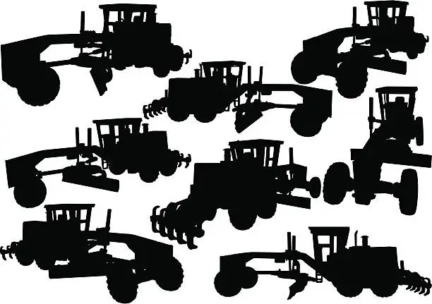 Vector illustration of Road grader