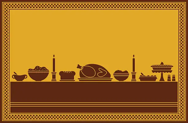 Vector illustration of Thanksgiving Dinner Feast