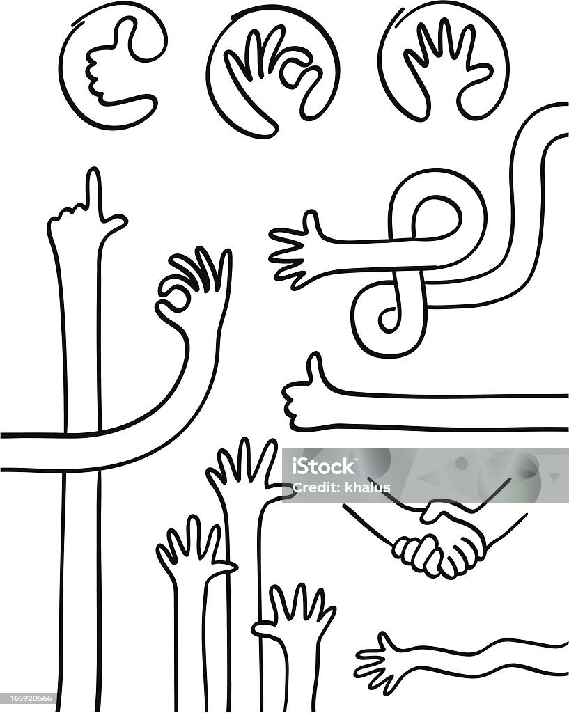 Hand collection | Different hands Collection of different human hands. Drawing - Activity stock vector