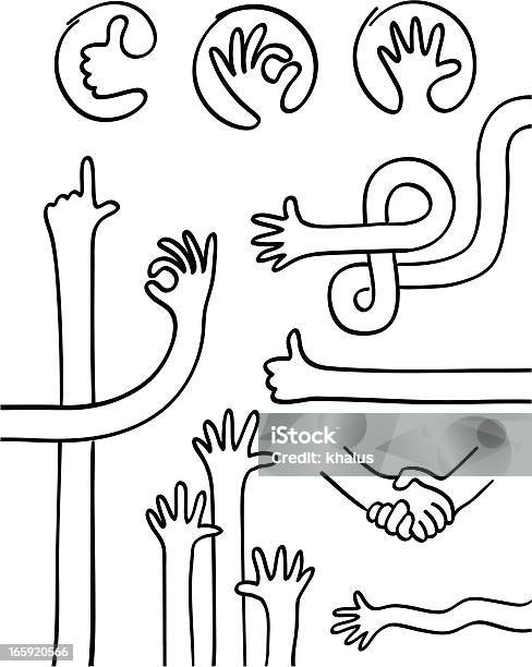 Hand Collection Different Hands Stock Illustration - Download Image Now - Drawing - Activity, Drawing - Art Product, Handshake