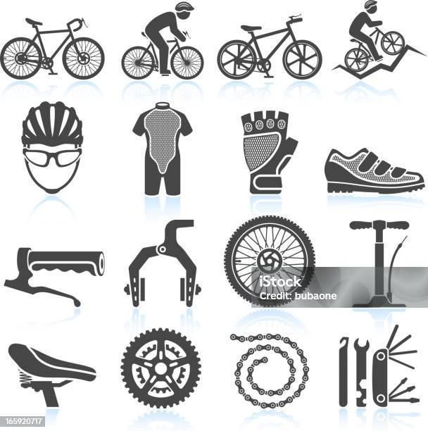 Fahrrad Rennen Schwarze Weiß Lizenzfreie Vektor Iconset Stock Vektor Art und mehr Bilder von Radfahren
