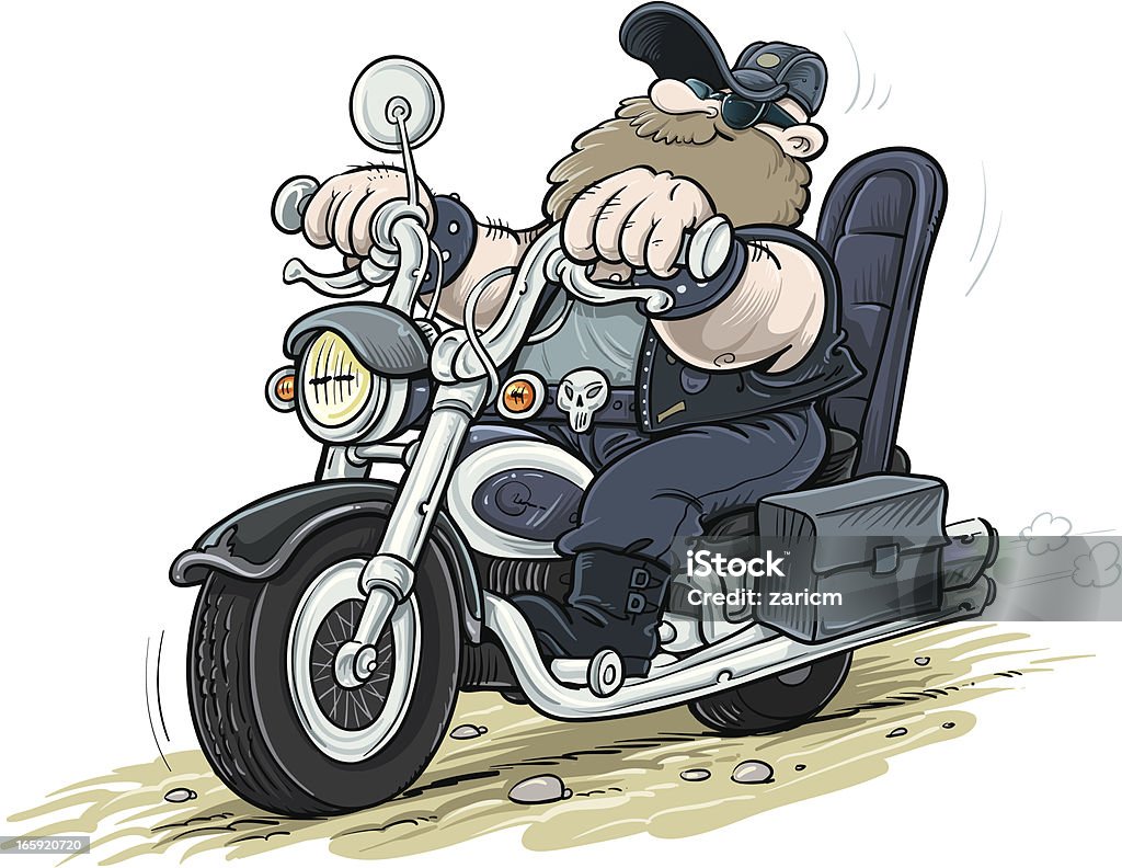 Biker Illustration of cheerful biker. Biker stock vector