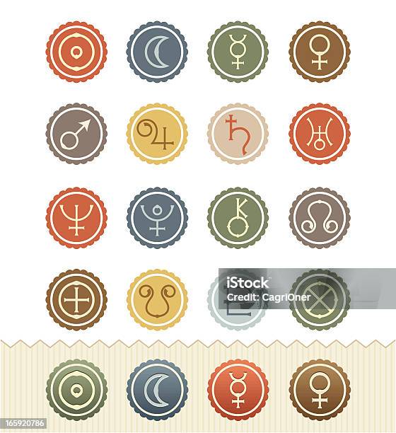 Vintage Badge Series Astrological Planets Icons Stock Illustration - Download Image Now - Astrology, Astrology Sign, Planet - Space