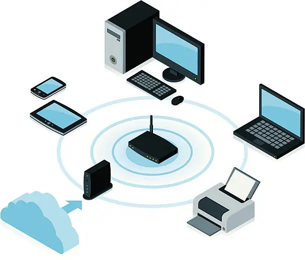 Vector illustration of Home Computer Network