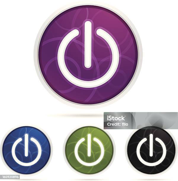 Ilustración de Icono De Interruptor De Alimentación y más Vectores Libres de Derechos de Azul - Azul, Botón pulsador, Color - Tipo de imagen