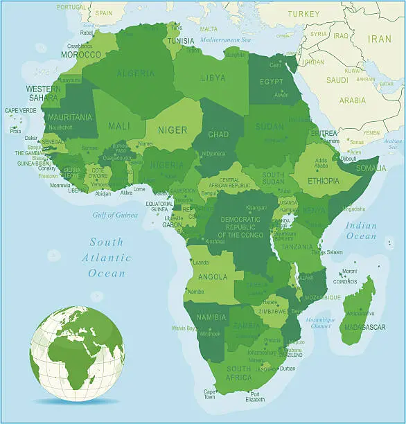 Vector illustration of Africa map