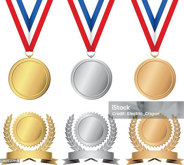 Medaillen Stock Vektor Art und mehr Bilder von Medaille - Medaille, Goldmedaille, Silbermedaille