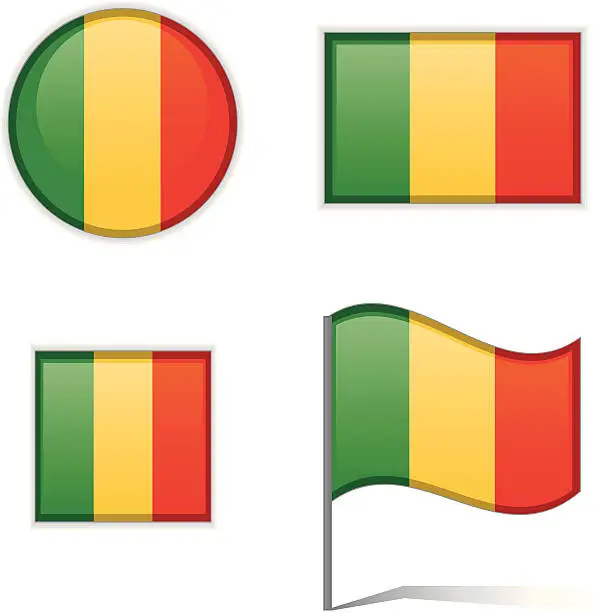 Vector illustration of Mali flags