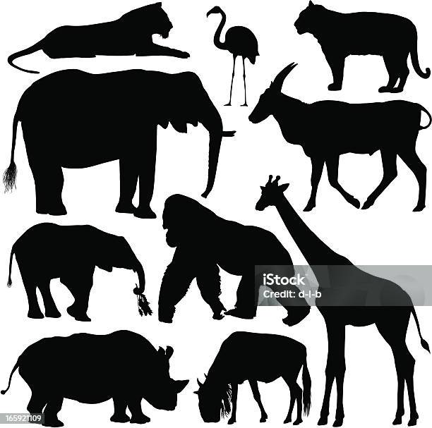 アフリカの動物シルエット - ゴリラのベクターアート素材や画像を多数ご用意 - ゴリラ, ゾウ, フラミンゴ