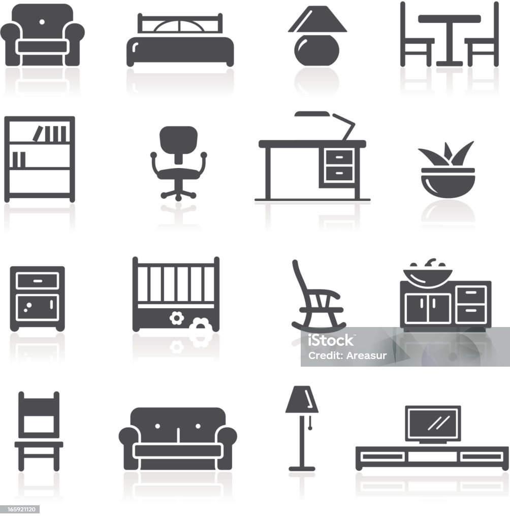 Iconos de muebles - arte vectorial de Ícono libre de derechos