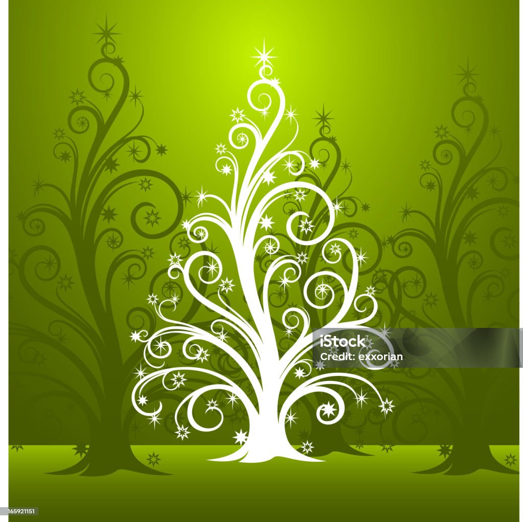 Green Ornate Christmas Tree Backgrounds stock vector