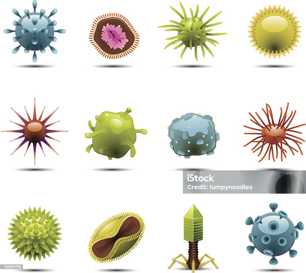 Virus Icons http://www.cumulocreative.com/istock/File Types.jpg Bacterium stock vector