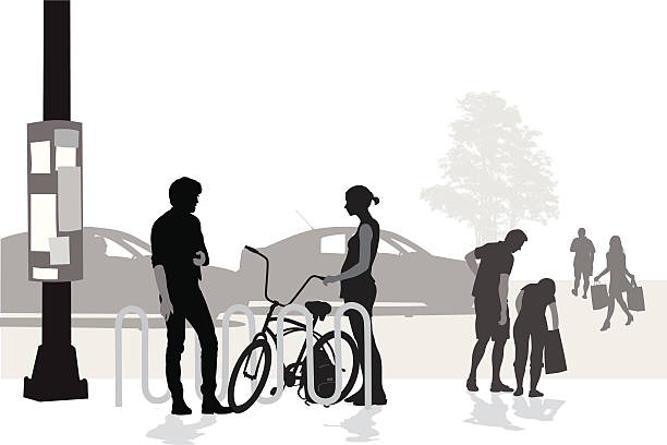 ilustraciones, imágenes clip art, dibujos animados e iconos de stock de citystops - bicycle rack