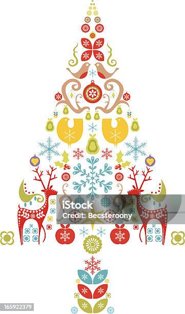 Albero Di Natale Design - Immagini vettoriali stock e altre immagini di Albero - Albero, Motivo decorativo, Renna