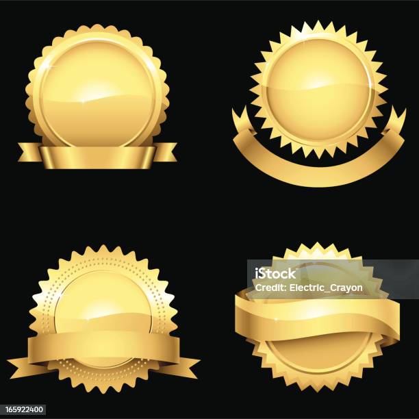 Glossy Gold Seals Stock Illustration - Download Image Now - Gold - Metal, Gold Colored, Seal - Stamp