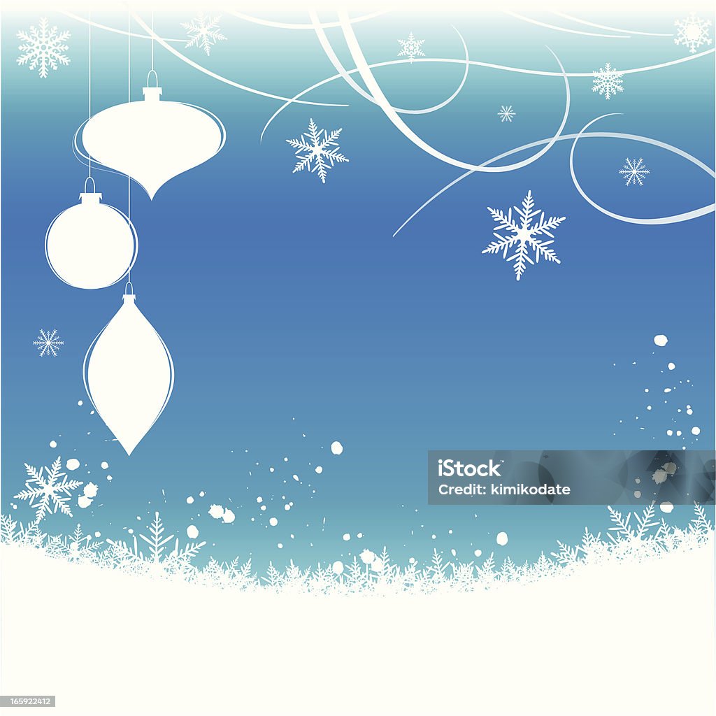 クリスマスデコレーション、青色背景 - �お祝いのロイヤリティフリーベクトルアート
