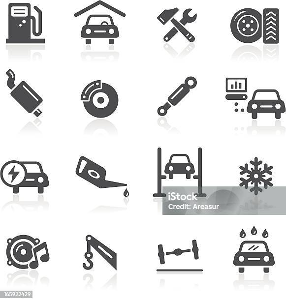 Ícones De Serviço De Carro - Arte vetorial de stock e mais imagens de Símbolo de ícone - Símbolo de ícone, Tubo de Escape, Oficina
