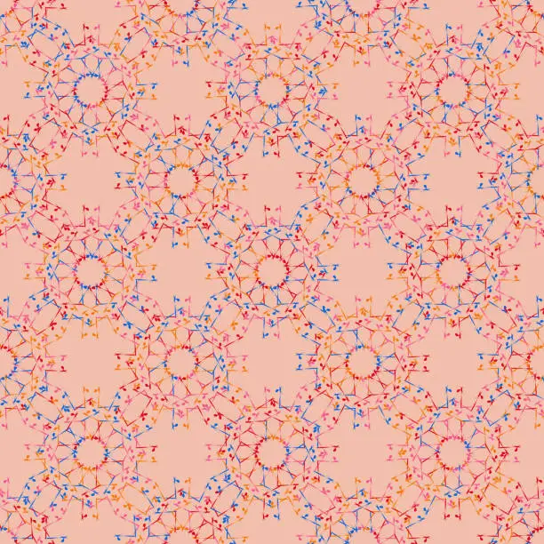 Vector illustration of Modern grunge shapes geometric seamless pattern