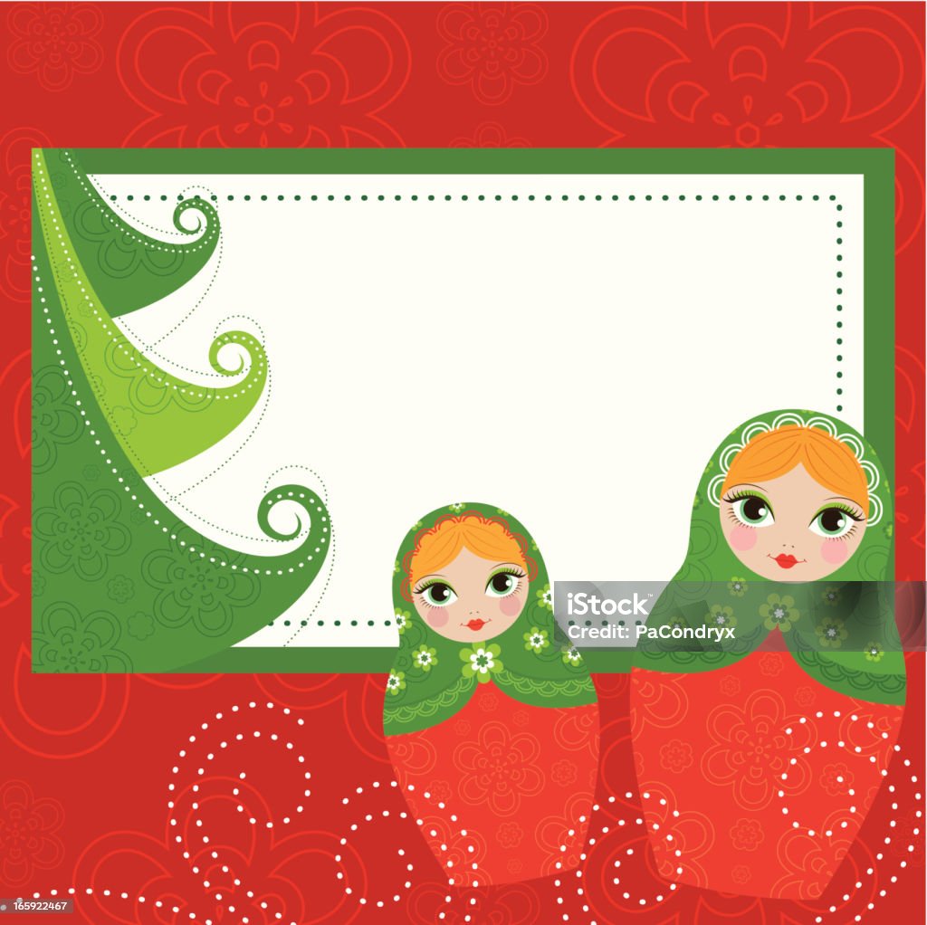 Matrioska bannière de Noël - clipart vectoriel de Carte de Noël libre de droits