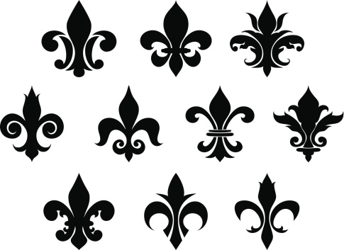 Set of 10 fleur de lys graphic elements