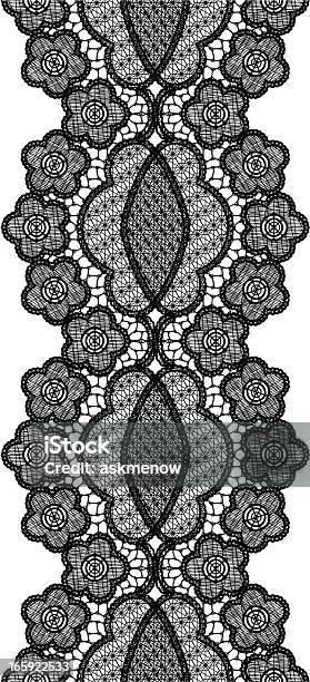 Bezszwowe Koronki Czarna - Stockowe grafiki wektorowe i więcej obrazów Koronka - Koronka, Seamless pattern, Czarny kolor