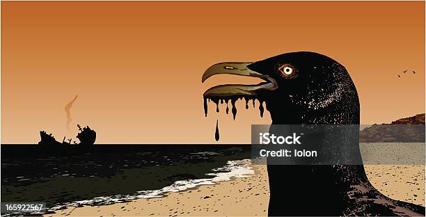 Oil Spill Mit Möwe Stock Vektor Art und mehr Bilder von Ölpest - Ölpest, Umweltverschmutzung, Erdöl