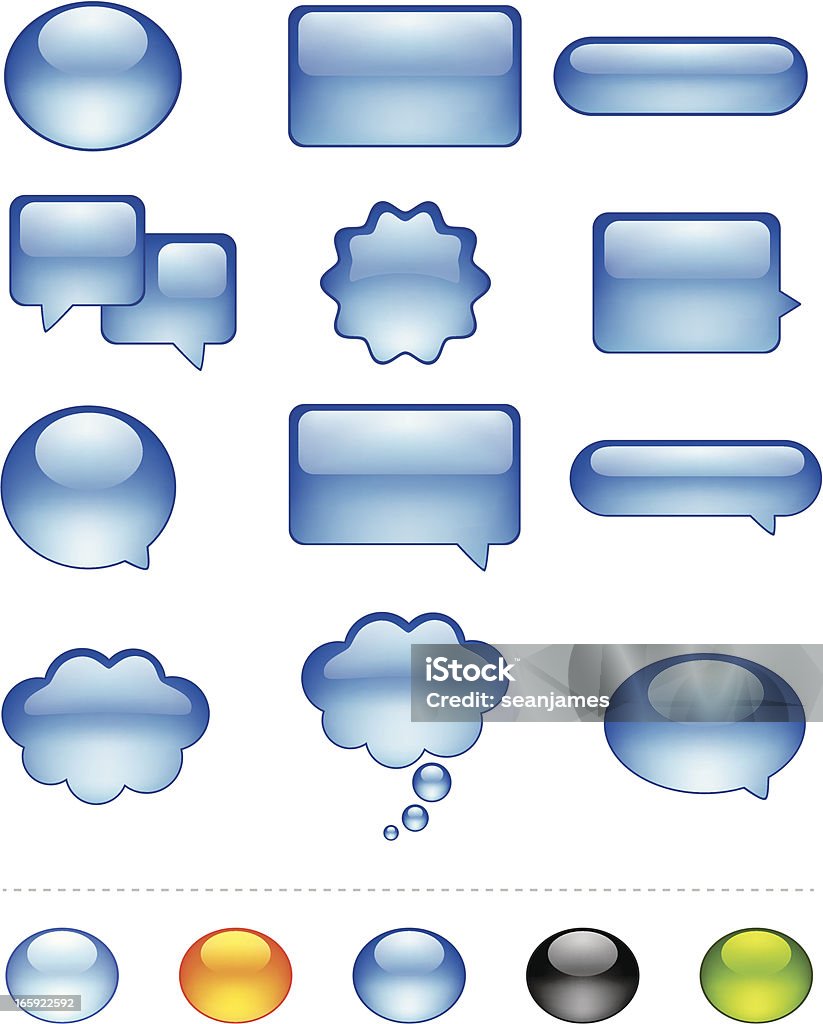 Discurso de burbujas, de diálogo, de leyenda y Web icono botón Set - arte vectorial de Burbuja libre de derechos