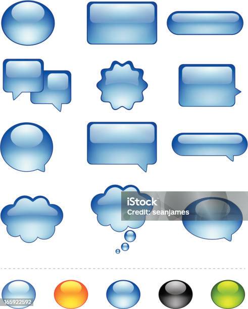 Speech Bubble Dialog Caption Box And Web Button Icon Set Stock Illustration - Download Image Now