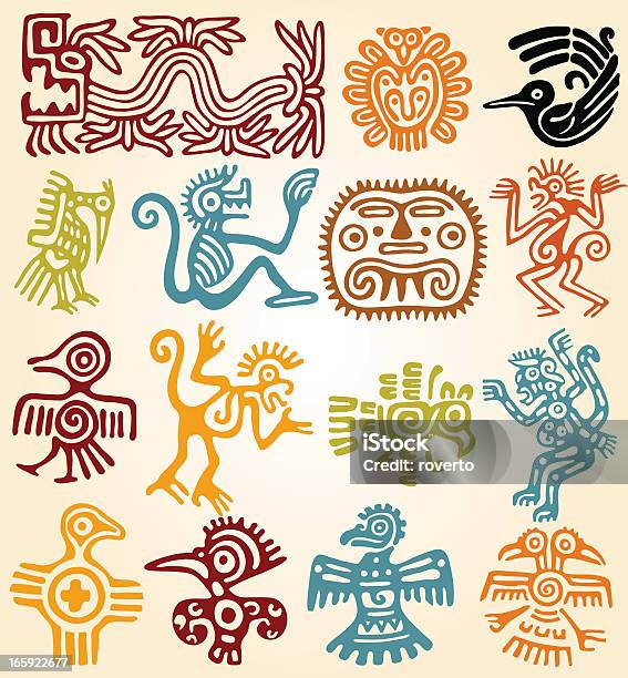 Ensemble De Symboles De La Cuisine Mexicaine Vecteurs libres de droits et plus d'images vectorielles de Aztèque - Aztèque, Icône, Maya