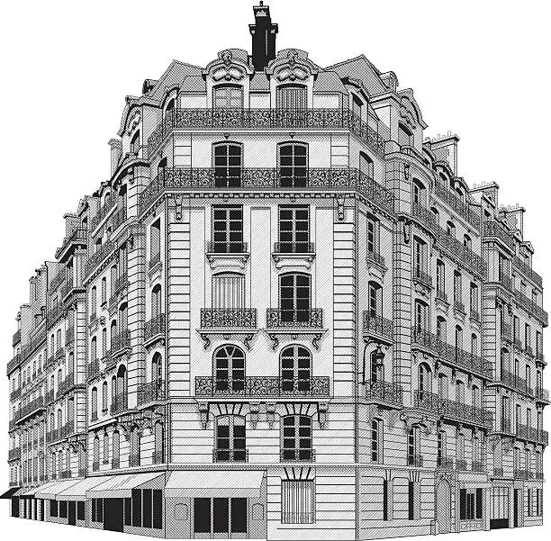 Vector illustration of Facade of building