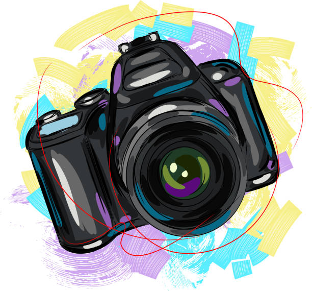 Digital Camera Digital Camera, all elemnts are in separate layers and grouped, please visit my portfolio for more options. slr camera stock illustrations