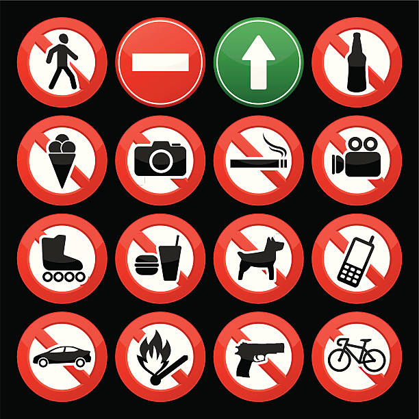 ilustraciones, imágenes clip art, dibujos animados e iconos de stock de señales de prohibida - mobile phone telephone exclusion forbidden