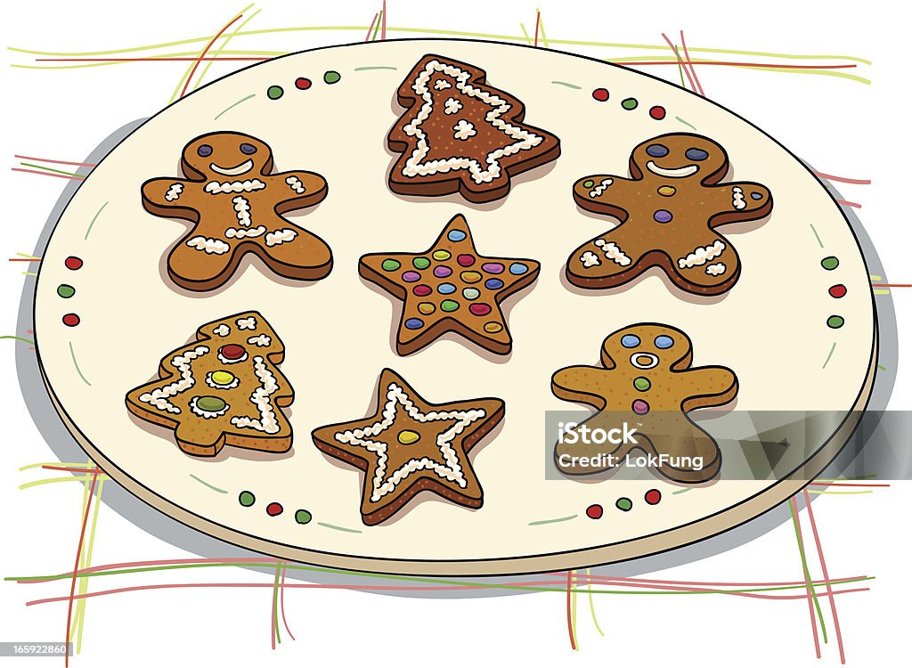 Pão de Gengibre de Natal ilustração - Royalty-free Biscoito de Gengibre - Bolacha arte vetorial