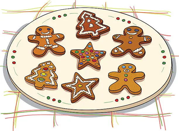 Vector illustration of Christmas ginger bread illustration