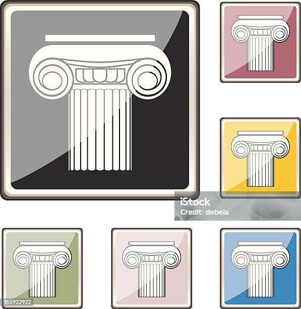 Colonna Ionica Pulsanti - Immagini vettoriali stock e altre immagini di Antica Grecia - Antica Grecia, Antica Roma, Antica civiltà